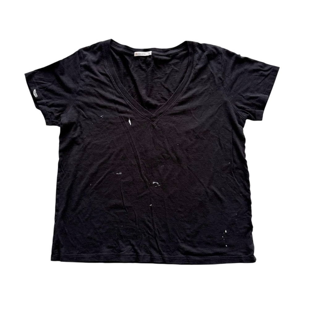 Marine Layer Distressed V-Neck Black Tee size XS